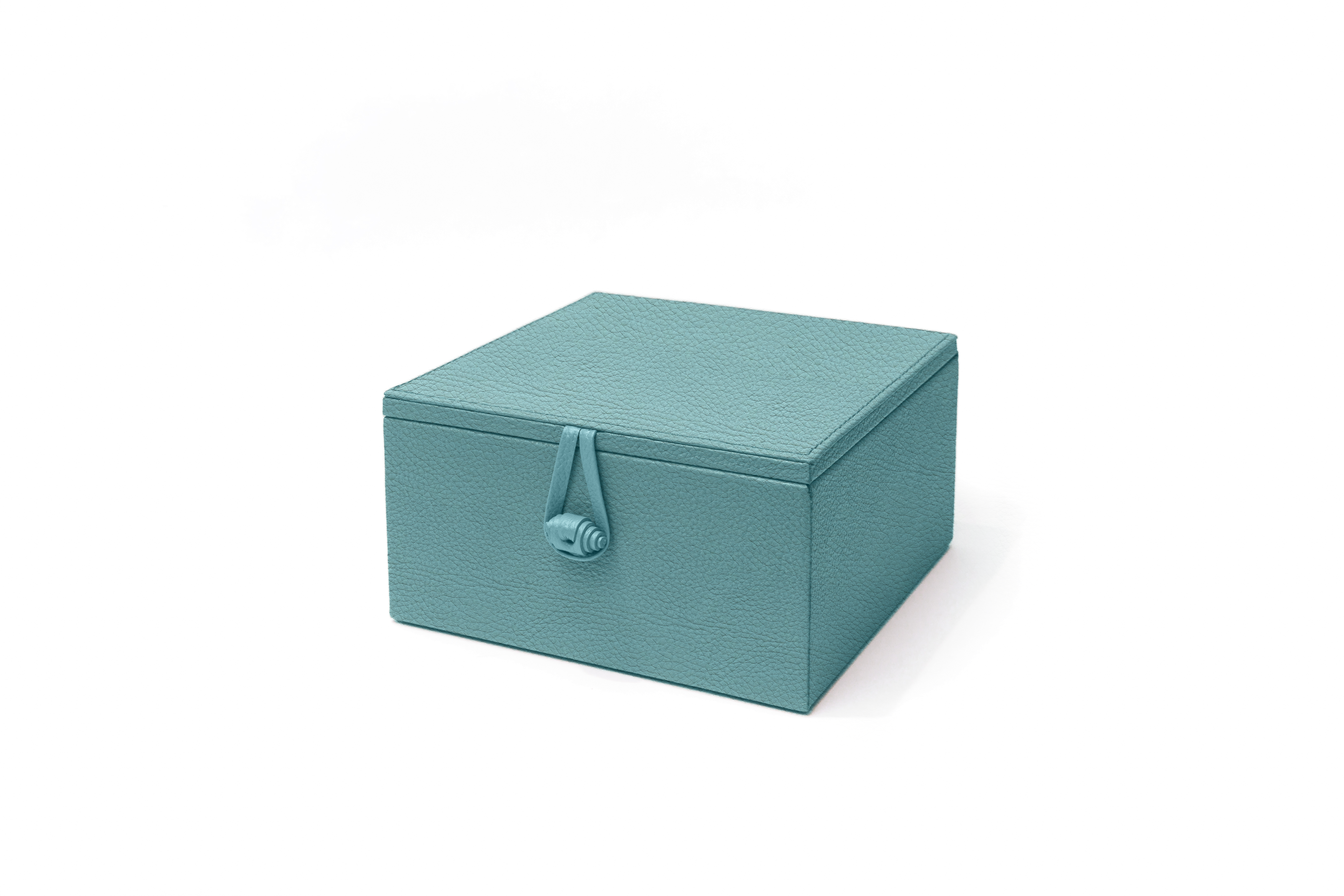 Caja de Té Nudo 4 Div Tapa de Piel o Con Vidrio