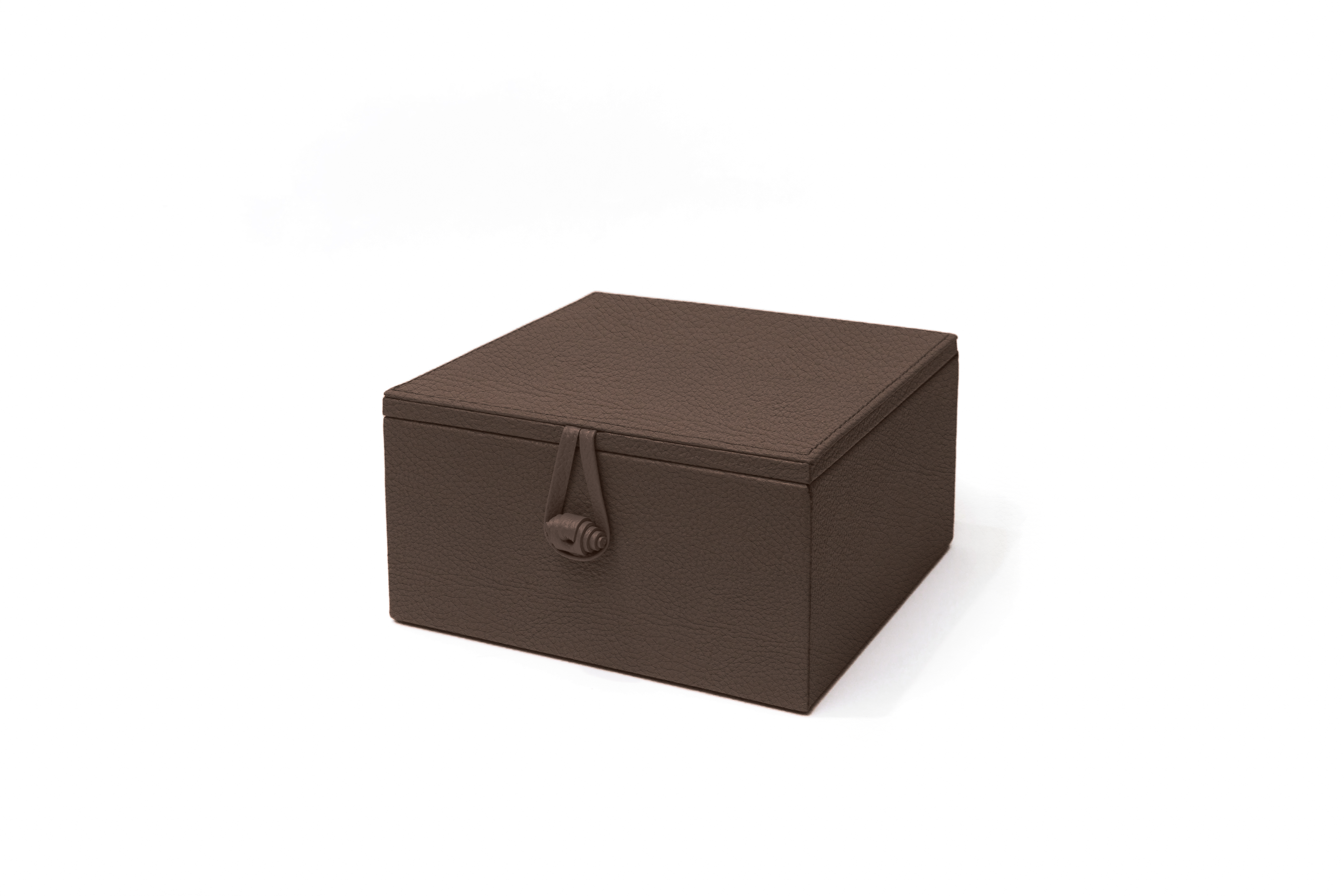 Caja de Té Nudo 4 Div Tapa de Piel o Con Vidrio