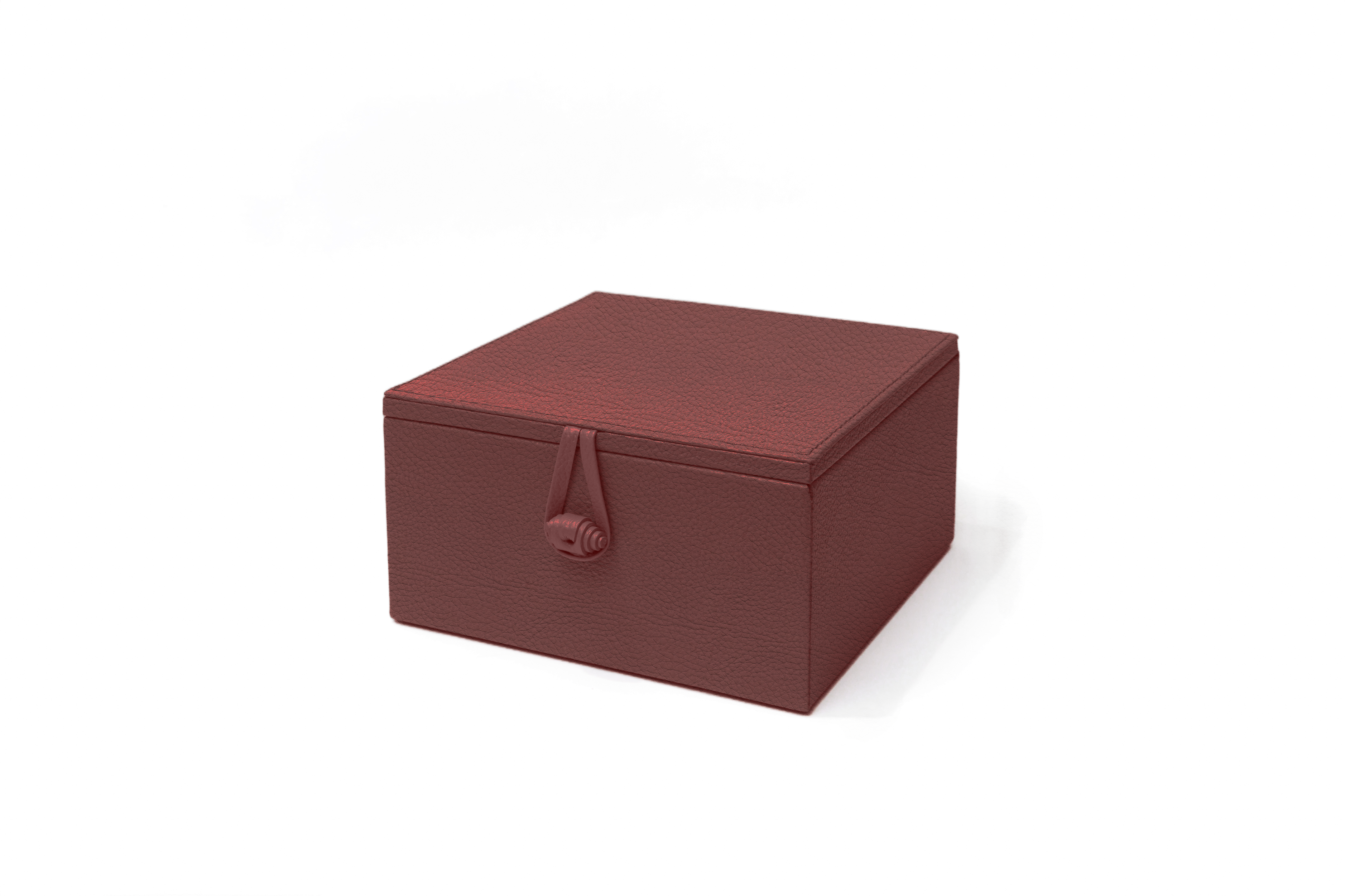 Caja de Té Nudo 4 Div Tapa de Piel o Con Vidrio