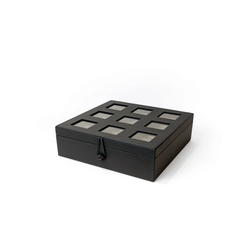 Caja 9 Relojes Negro Relojes