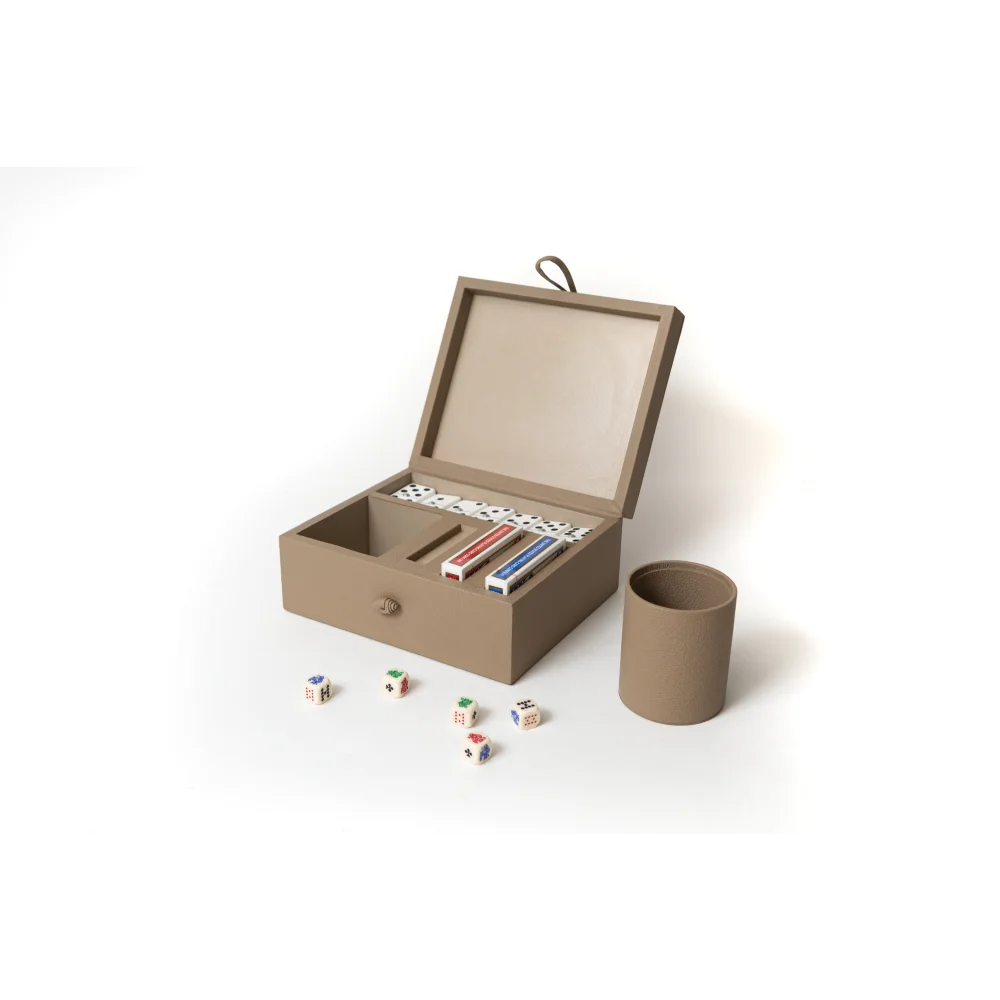 Caja Cubilete Cartas y Domino con Telar - Juegos