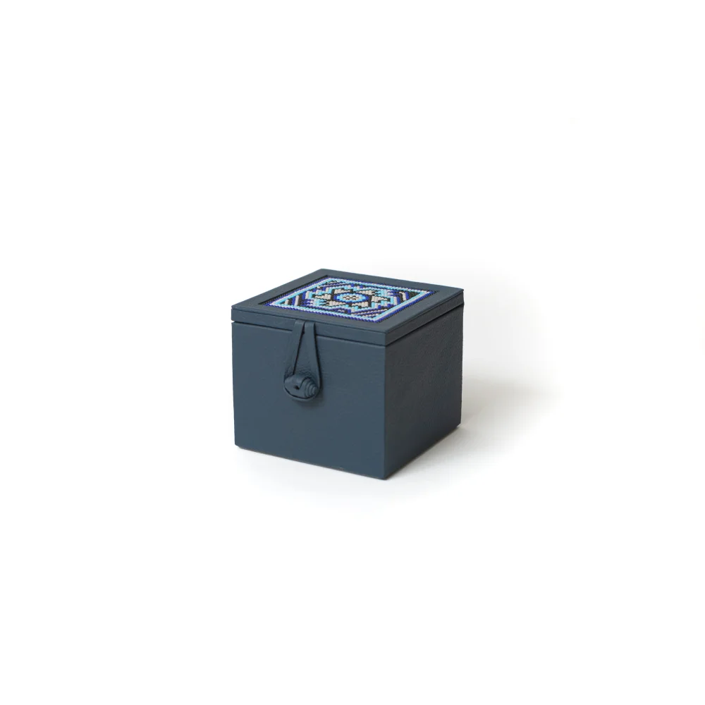 Caja de Té Nudo 1 Div con Huichol - Azul Talavera - Té