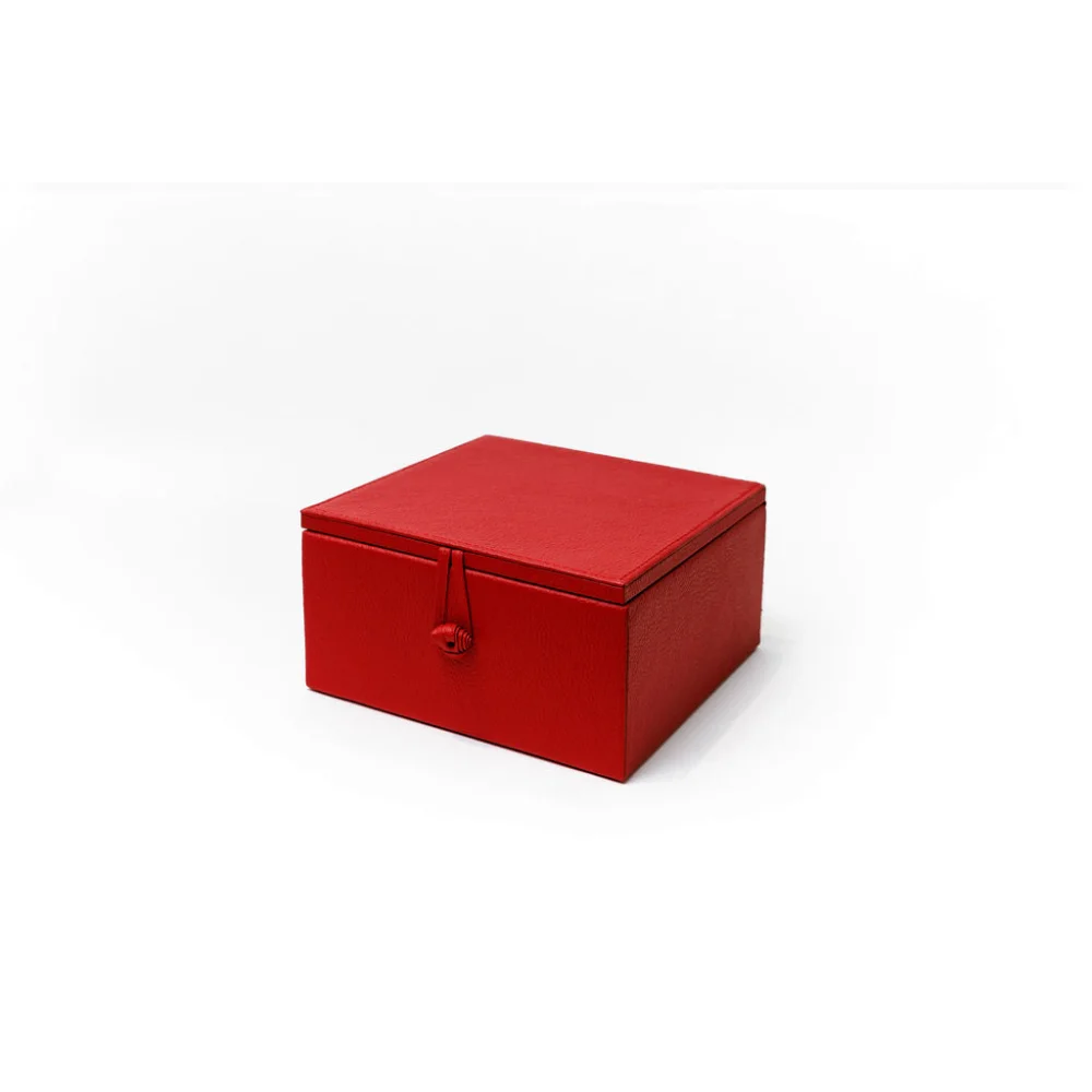 Caja de Té Nudo 4 Div Tapa de Piel o Con Vidrio - Té