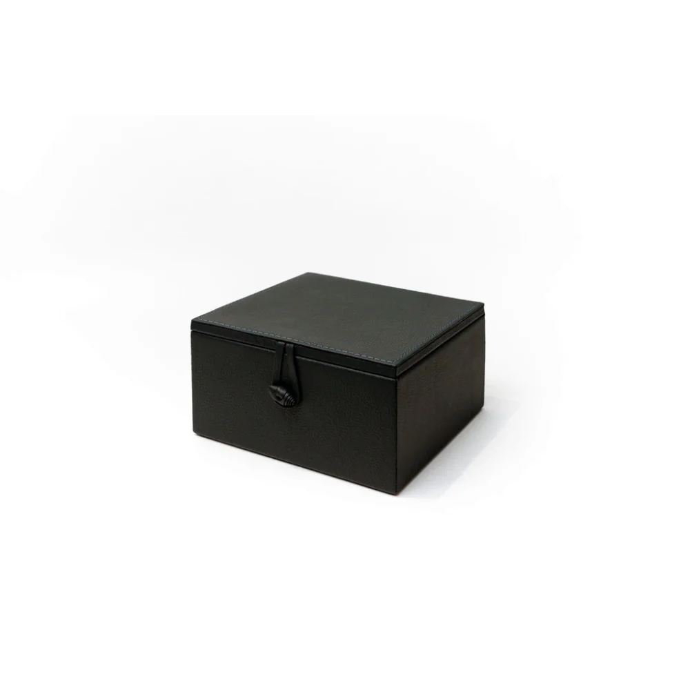 Caja de Té Nudo 4 Div Tapa de Piel o Con Vidrio - Té