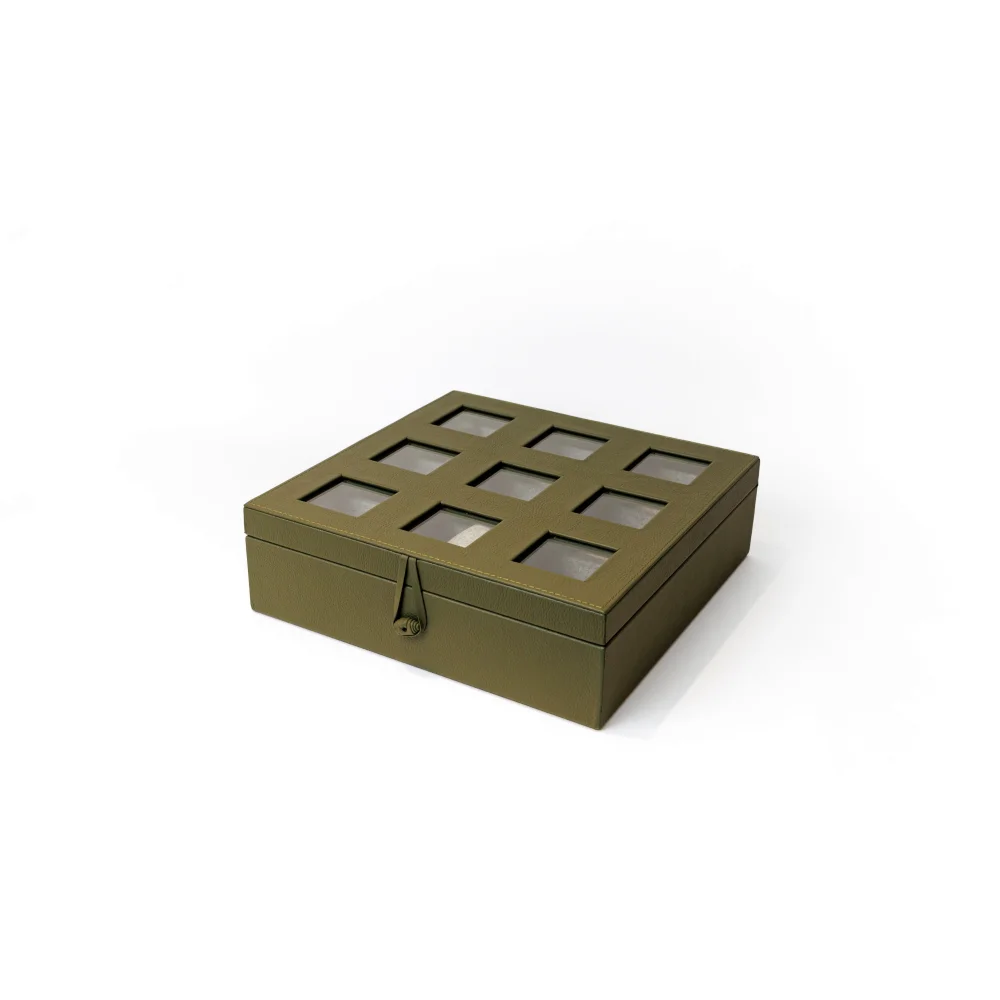 Caja 9 Relojes Verde Olivo Relojes