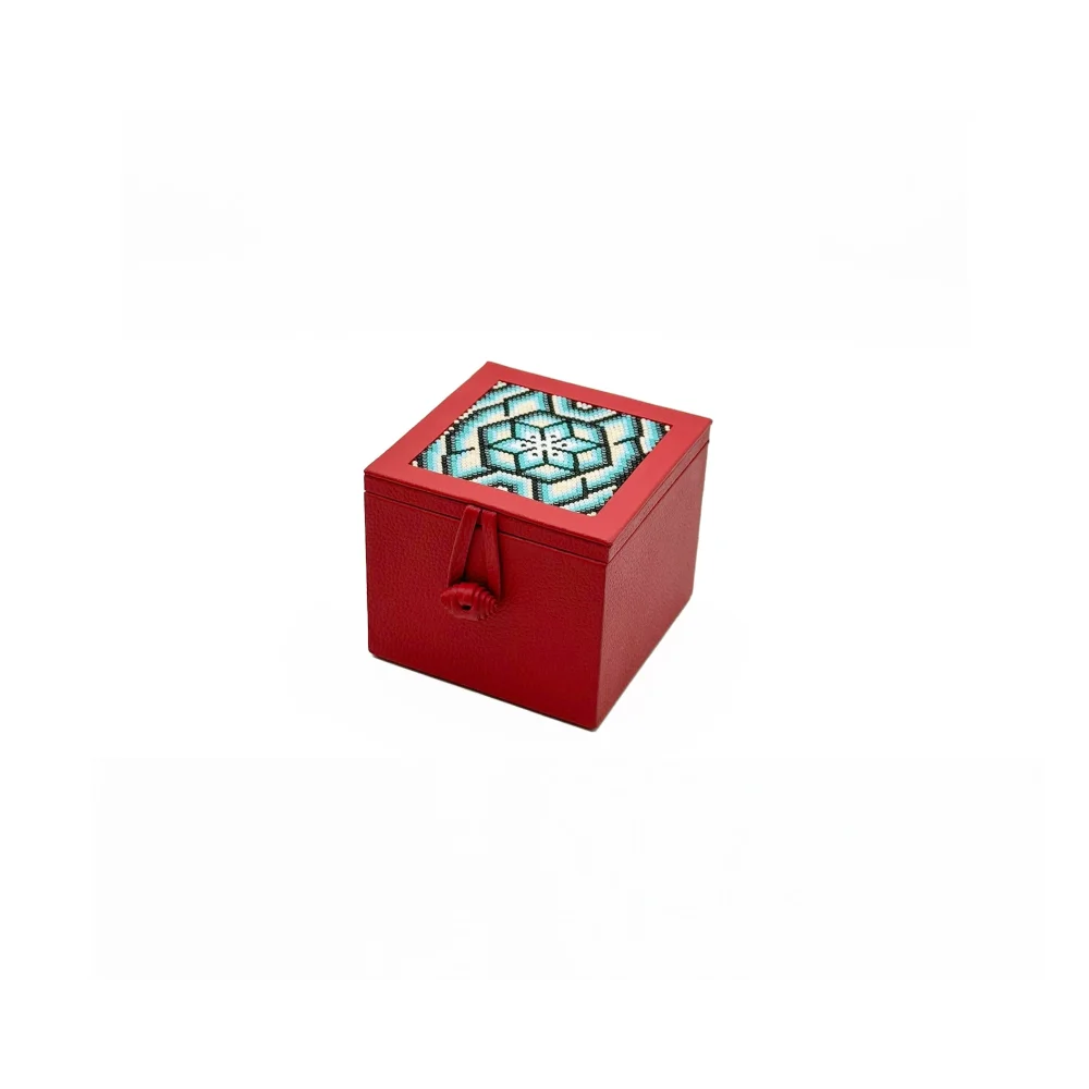 Caja de Té Nudo 1 Div con Huichol - Rojo Ferrari - Té
