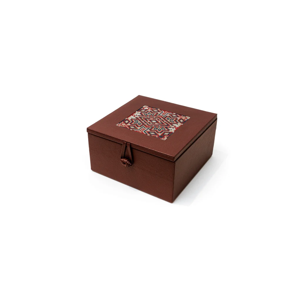 Caja de Té Nudo 4 Div con Huichol - Vino / Huichol - Té