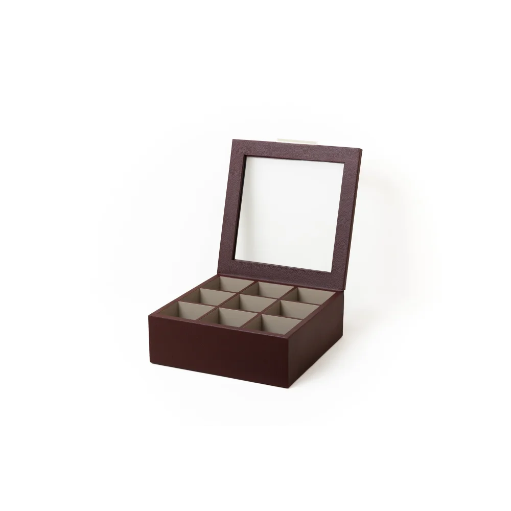 Caja de Té Nudo 9 Tapa de Piel o Con Vidrio - Té