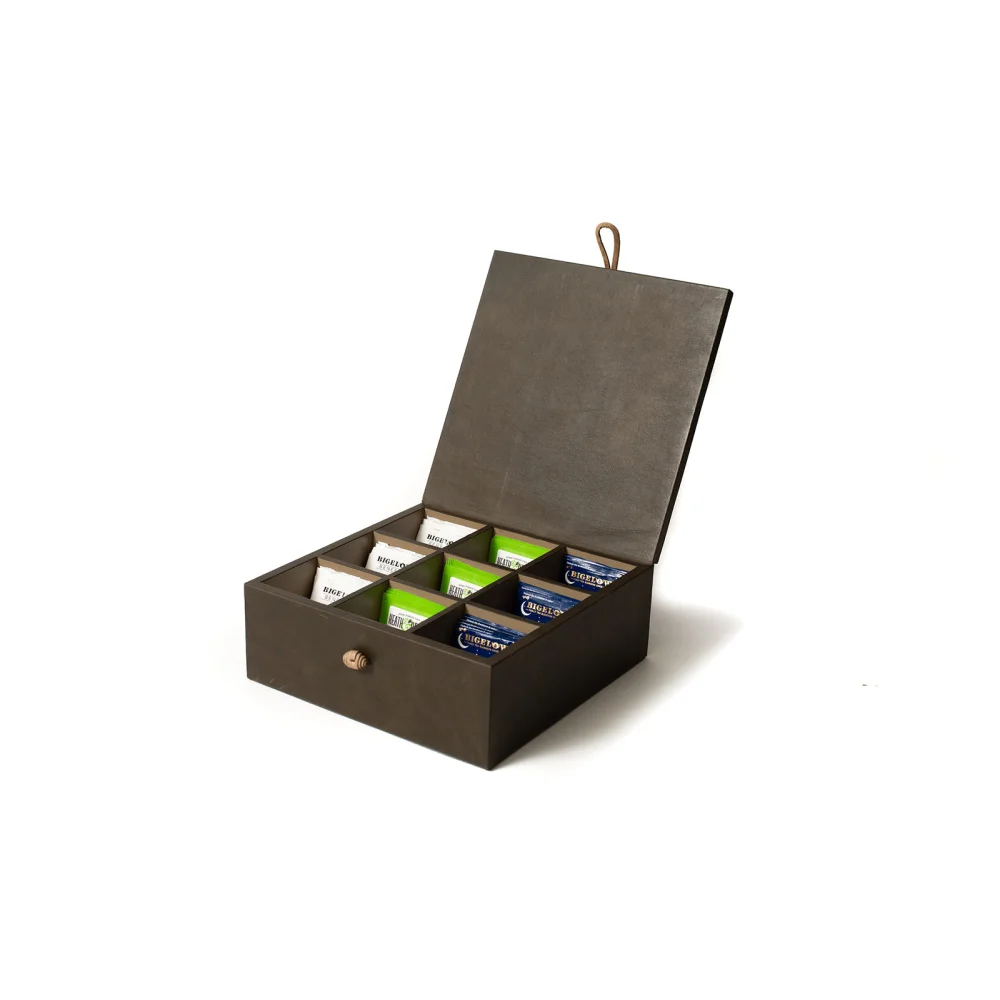 Caja de Té Nudo 9 Tapa de Piel o Con Vidrio - Té