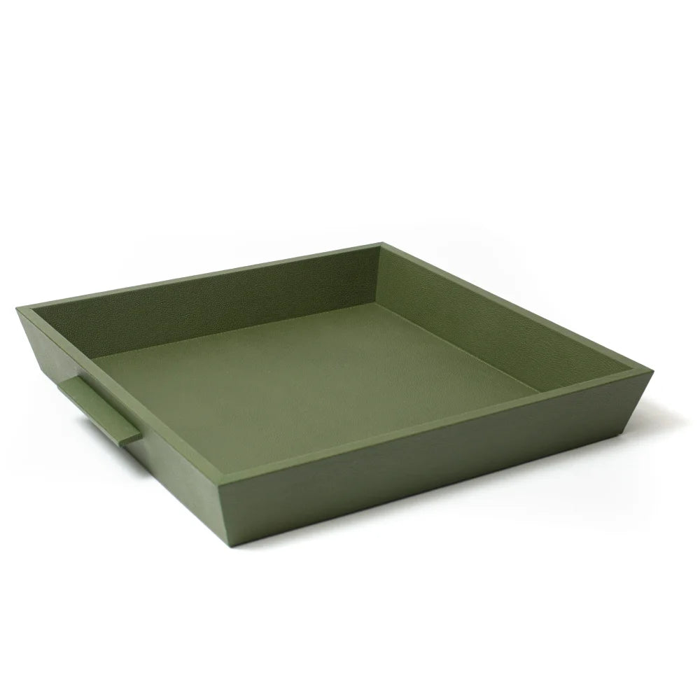 Charola Cuadrada con Asas - Verde Olivo - Charolas